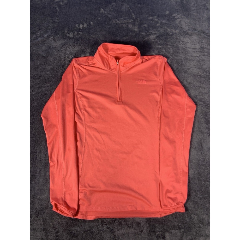The North Face Coral Colored Quarter Zip Up Performance Shirt Women's Medium